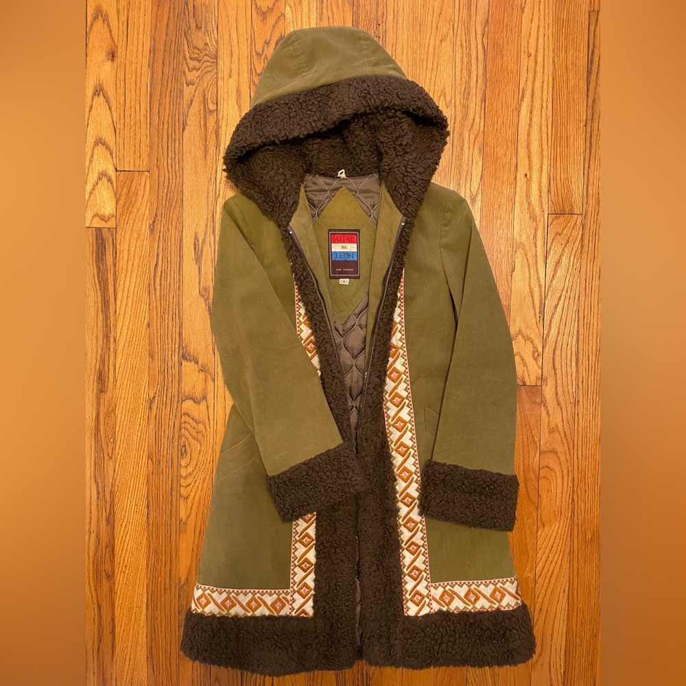 Vintage 70s Coat Woodstock retro mod boho embroidery